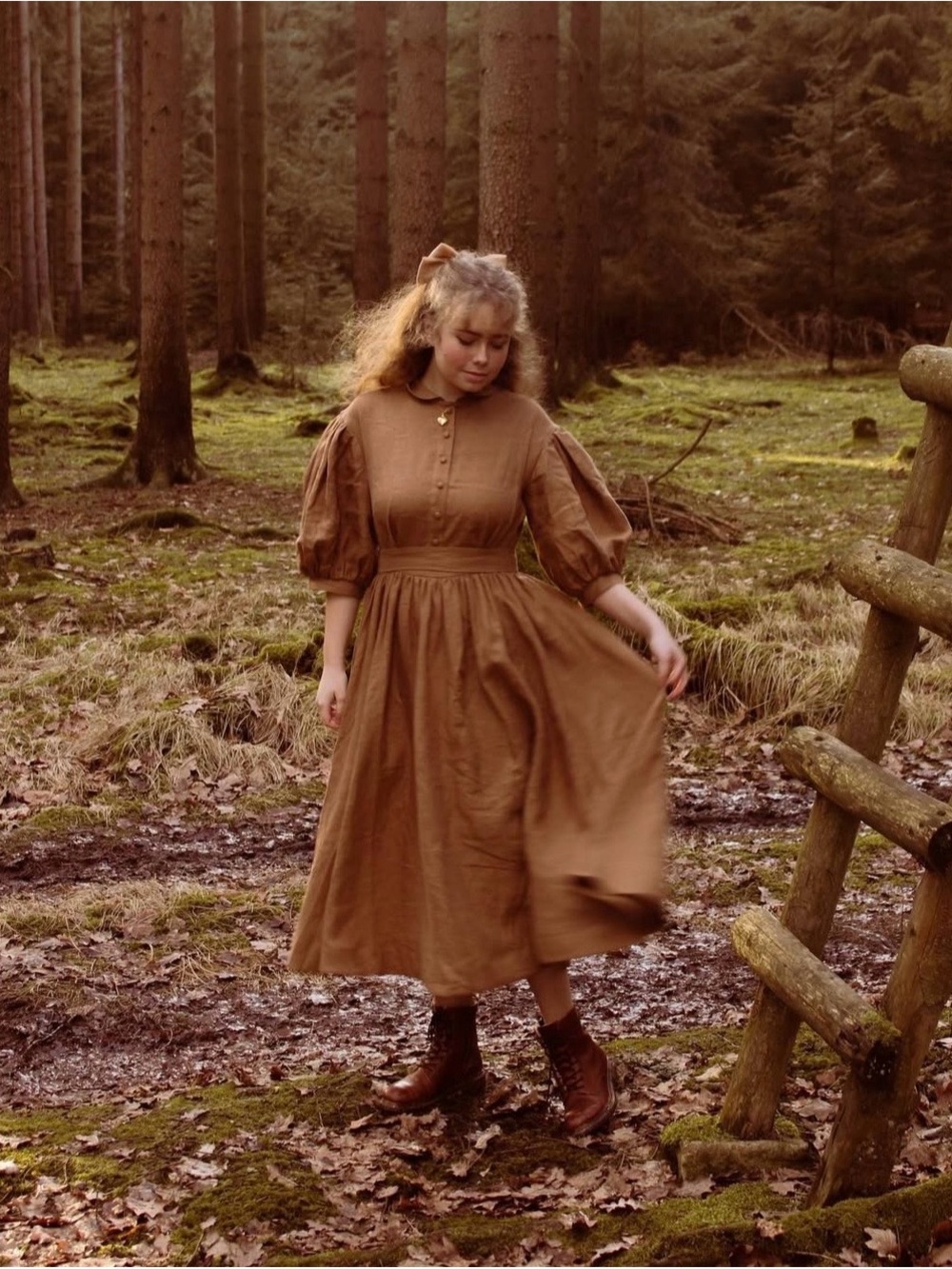 Meg Dress with 3/4 sleeves | Linen dress